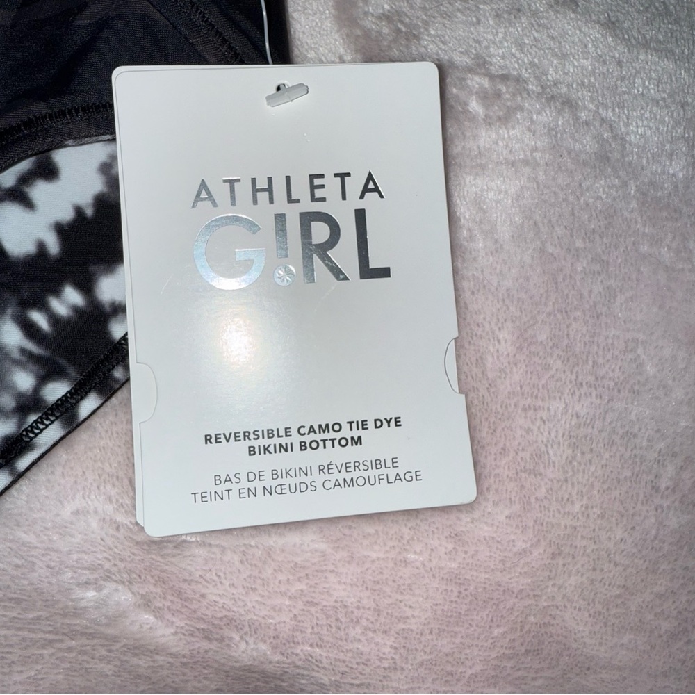 ATHLETA GIRL Bikini Bottoms Size L/12 Reversible Camouflage Tie Dye Swim New - Picture 2 of 8